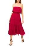 1.state Strapless Maxi Dress In Dark Ruby
