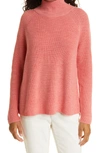 Eileen Fisher Raglan Sleeve Merino Wool Turtleneck Sweater In Sorbet
