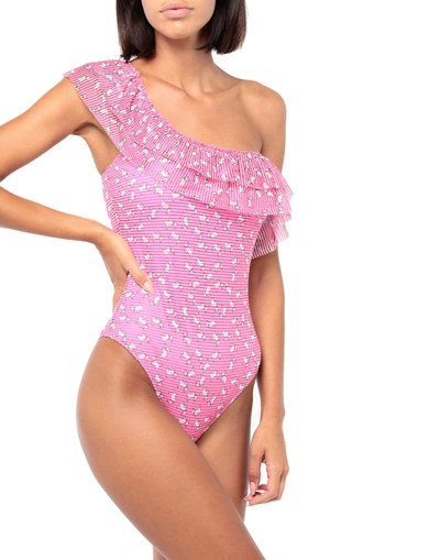 Agogoa One-piece Swimsuits In Pink