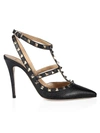 Valentino Garavani Core Rockstud Leather Slingback Pumps In Nero