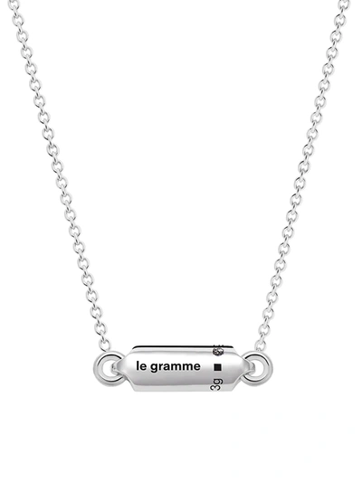 Le Gramme 3g Polished Sterling Silver Segment Pendant Necklace