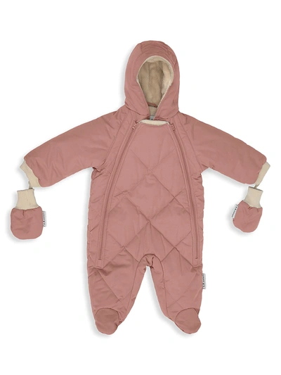 7am Baby Girl's Benji Water-repellent Snowsuit In Rose Dawn