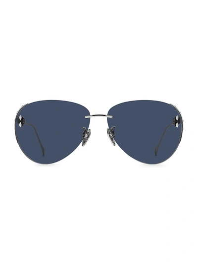 Isabel Marant Isable Marant 62mm Aviator Sunglasses In Blue/silver