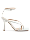 Bottega Veneta Bottega Venetta Women's Square-toe High-heel Sandals In Moon