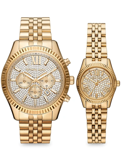 Michael Kors Lexington Chronograph His & Hers 2-piece Goldtone Stainless Steel Watch