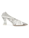 Bottega Veneta Metallic Ruched Transluscent-heel Pumps In Default Title