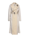 Maison Margiela Doppelreihiger Trenchcoat Aus Baumwoll-gabardine Mit Charmeuse-einsatz In Beige