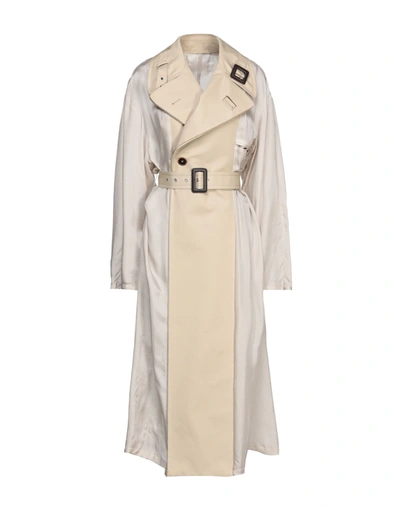 MAISON MARGIELA MAISON MARGIELA WOMAN OVERCOAT & TRENCH COAT BEIGE SIZE 2 COTTON, CUPRO,16068179PQ 1