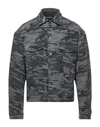 Balenciaga Black Denim Camo Large Fit Jacket In Grey
