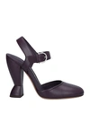 FERRAGAMO FERRAGAMO WOMAN PUMPS DEEP PURPLE SIZE 8 CALFSKIN,17113905PF 10