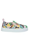 Fendi Multicolored Ff Embroidered Slip-on Sneakers In White