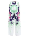 Valentino Floral Cotton High-rise Wide-leg Pants In Green