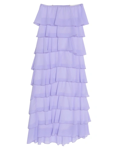 Soallure Long Skirts In Purple