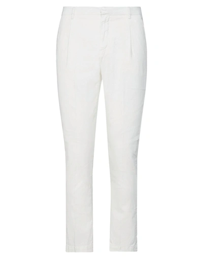 Yan Simmon Man Pants Ivory Size 34 Cotton, Linen, Polyester, Elastane In White