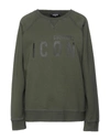 Dsquared2 Sweatshirts In Military Green