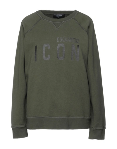 Dsquared2 Sweatshirts In Military Green