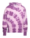 Msgm Tie Dye Cotton Jersey Sweatshirt Hoodie In Pink