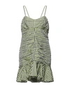 Philosophy Di Lorenzo Serafini Cutout Ruched Gingham Faille Mini Dress In Green