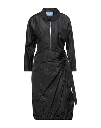 Prada Midi Dresses In Black