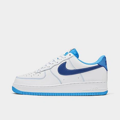 Nike Men's Air Force 1 '07 50 Years Of Swoosh Casual Shoes In White/deep Royal Blue/university Blue