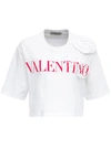 VALENTINO CROPPED ROSE BLOSSOM JERSEY T-SHIRT,WB3MG13J6H7A33