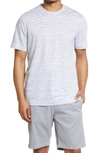 Nordstrom Men's Shop Nordstrom Men's Linen Crewneck T-shirt In White Harris Stripe