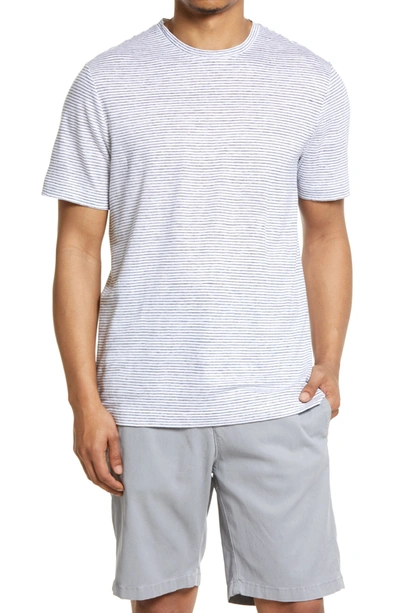 Nordstrom Men's Shop Nordstrom Men's Linen Crewneck T-shirt In White Harris Stripe