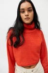 Urban Outfitters Uo Kyla Crop Turtleneck Sweater In Red