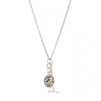 Charlotte Chesnais Neo Turtle Necklace In Argent Dalmatian