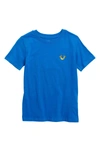 True Religion Gold Buddha Logo Tee In Bright Blue