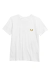 True Religion Kids' Gold Buddha Logo Tee In White