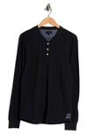 Joe's Double Face Thermal Henley Shirt In Charcoal