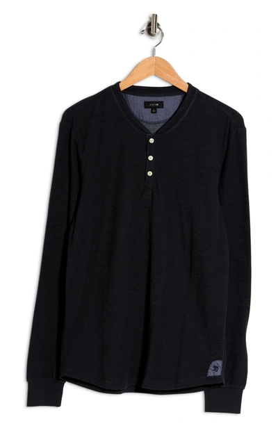 Joe's Double Face Thermal Henley Shirt In Charcoal