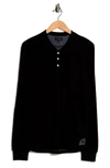 Joe's Double Face Thermal Henley Shirt In Stretch Limo