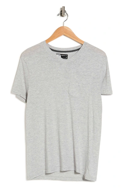 X-ray Patch Pocket V-neck T-shirt In Grey