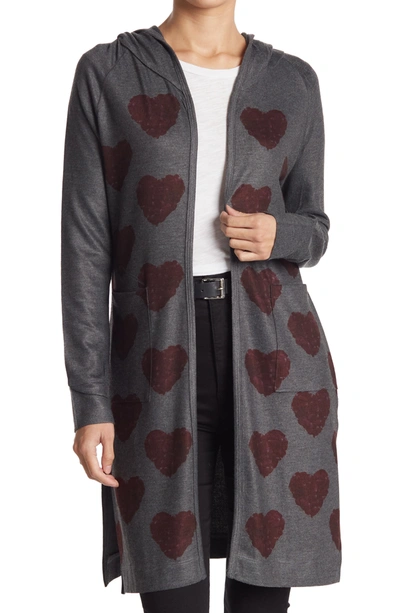 Go Couture Wrap Front Cardigan In Charcoal Print 3
