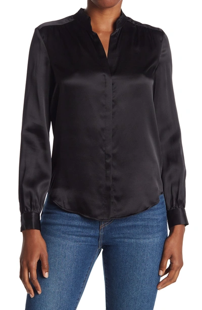 Lagence L'agence Bianca Silk Satin Blouse In Black