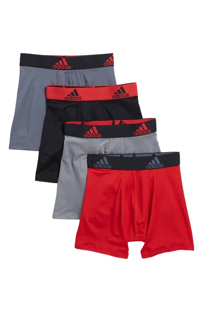 Adidas Originals Kids' Performance 4-pack Boxer Briefs In Red