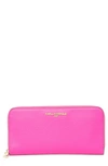 Karl Lagerfeld Zip Wallet In Hot Pink