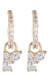Nordstrom Rack Multi-cut Stone Huggie Hoop Earrings In Clear- Gold