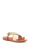 Vintage Foundry Berlynn Leather Flat Sandal In Green/multi