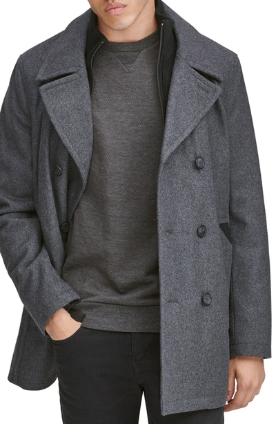 MARC NEW YORK BURNETT WOOL BLEND PEACOAT 