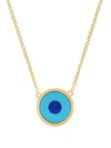 Jennifer Meyer 18k Yellow Gold & Turquoise With Lapis Center Mini Evil Eye Necklace In Yg