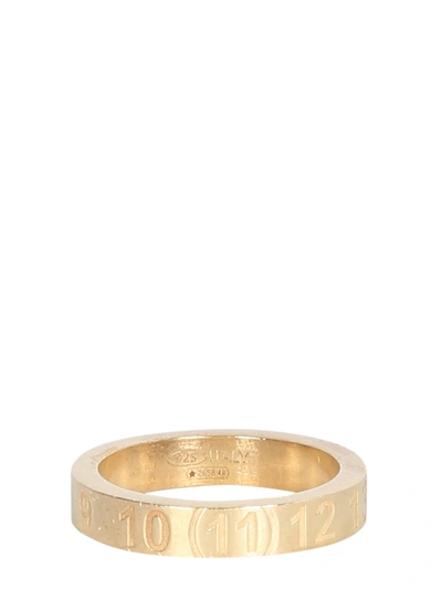 Maison Margiela Engraved Sterling Silver Ring In Oro