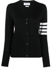 Thom Browne 4-bar Stripe Printed Cardigan In Black