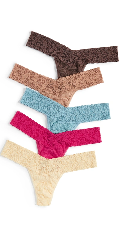 Hanky Panky 5 Low Rise Thongs In Multi