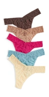 Hanky Panky Five Low Rise Thongs In Multi