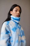 Urban Outfitters Uo Olivia Print Sherpa Jacket In Sky