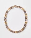 Ann Taylor Enamel Chain Necklace In Celestial Blue