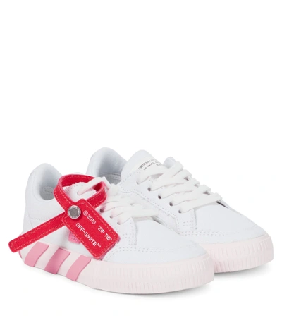 Off-white Kids' Vulcanized Low Strapped Sneakers In White